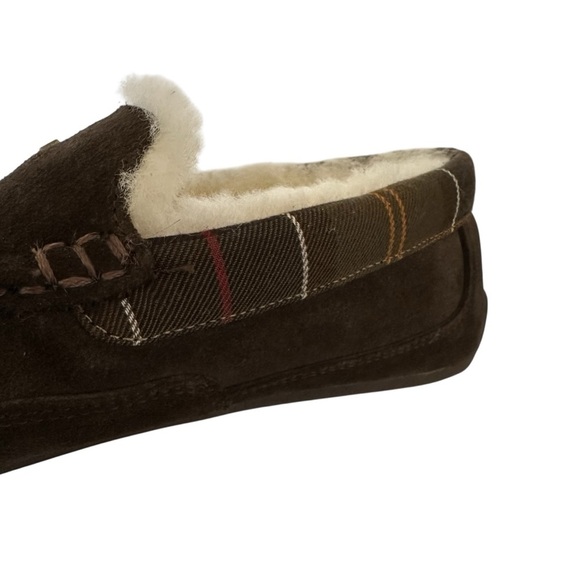 BARBOUR MONTY BROWN SUEDE SHEARLING SLIPPERS SIZE M7 W9 main image 9
